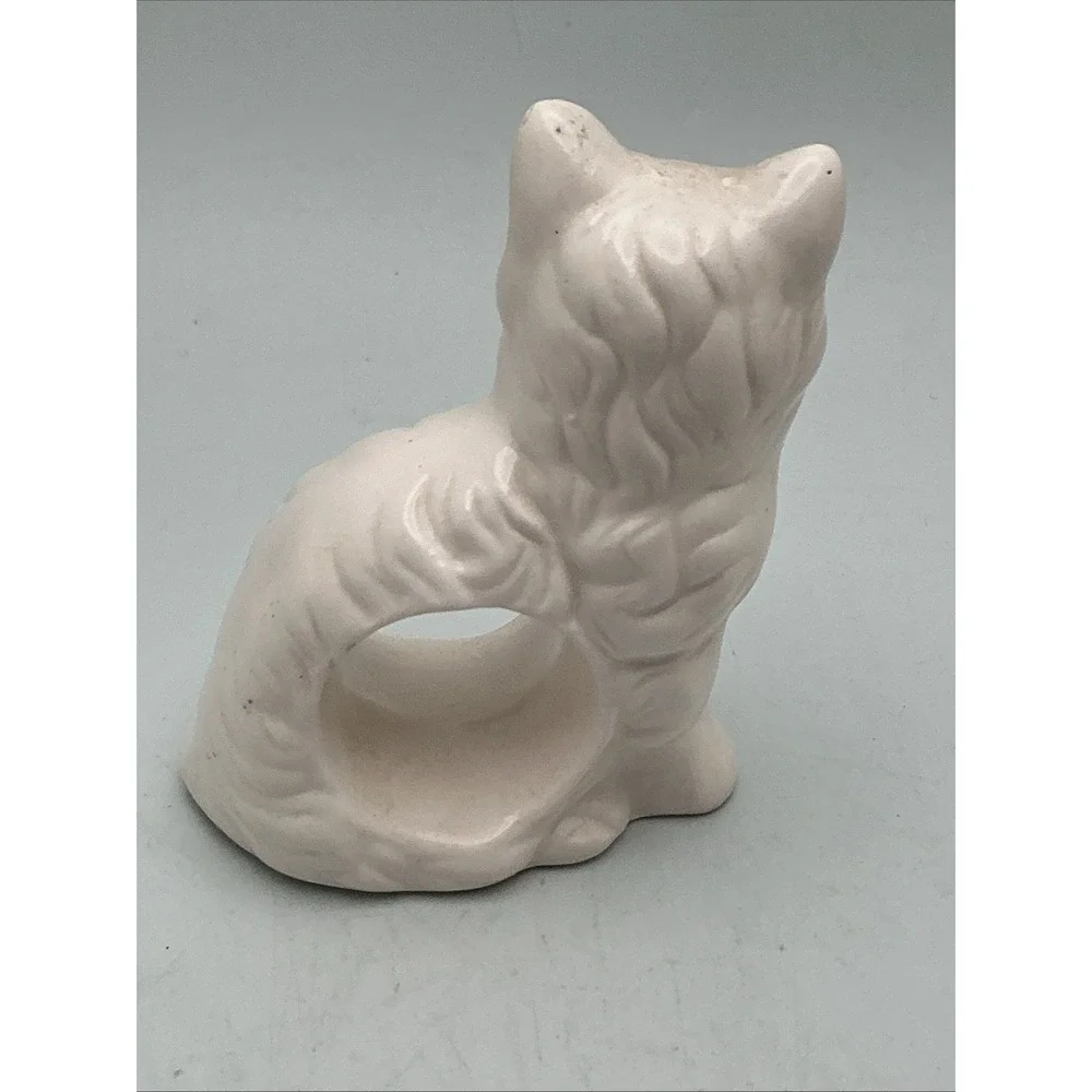 Vintage 1980s Ron Gordon Designs White Cat Napkin Holders Taiwan